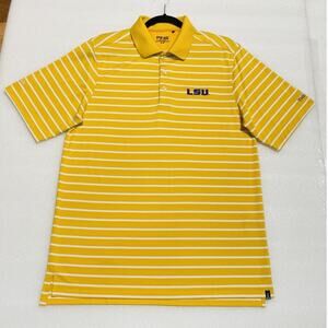 Ping LSU Tigers Golf Polo Shirt Men's Medium The Bluffs Gold Striped